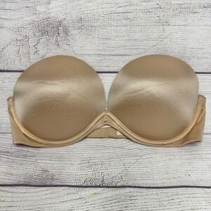 Victoria's‎ Secret Strapless Bra Size 36C Tan Nude Rhinestone Detail Padded
